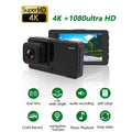 BELOAUTO 3" HD Dual Channel Dash Cam - 4K Front + 1080P Rear, WiFi, Bluetooth, GPS | B2B Wholesale