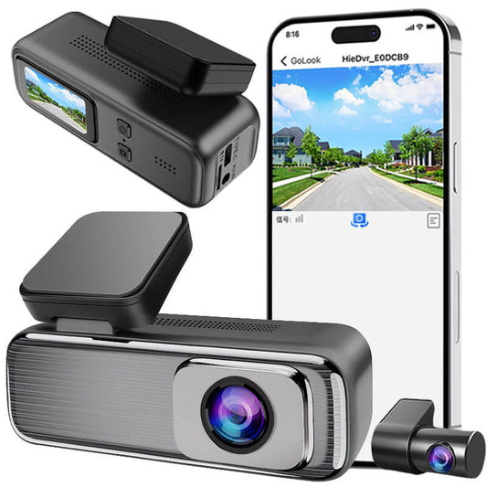 BELOAUTO Front & Rear Dash Cam with WiFi - 1080P Dual Recording, Night Vision, Parking Monitor