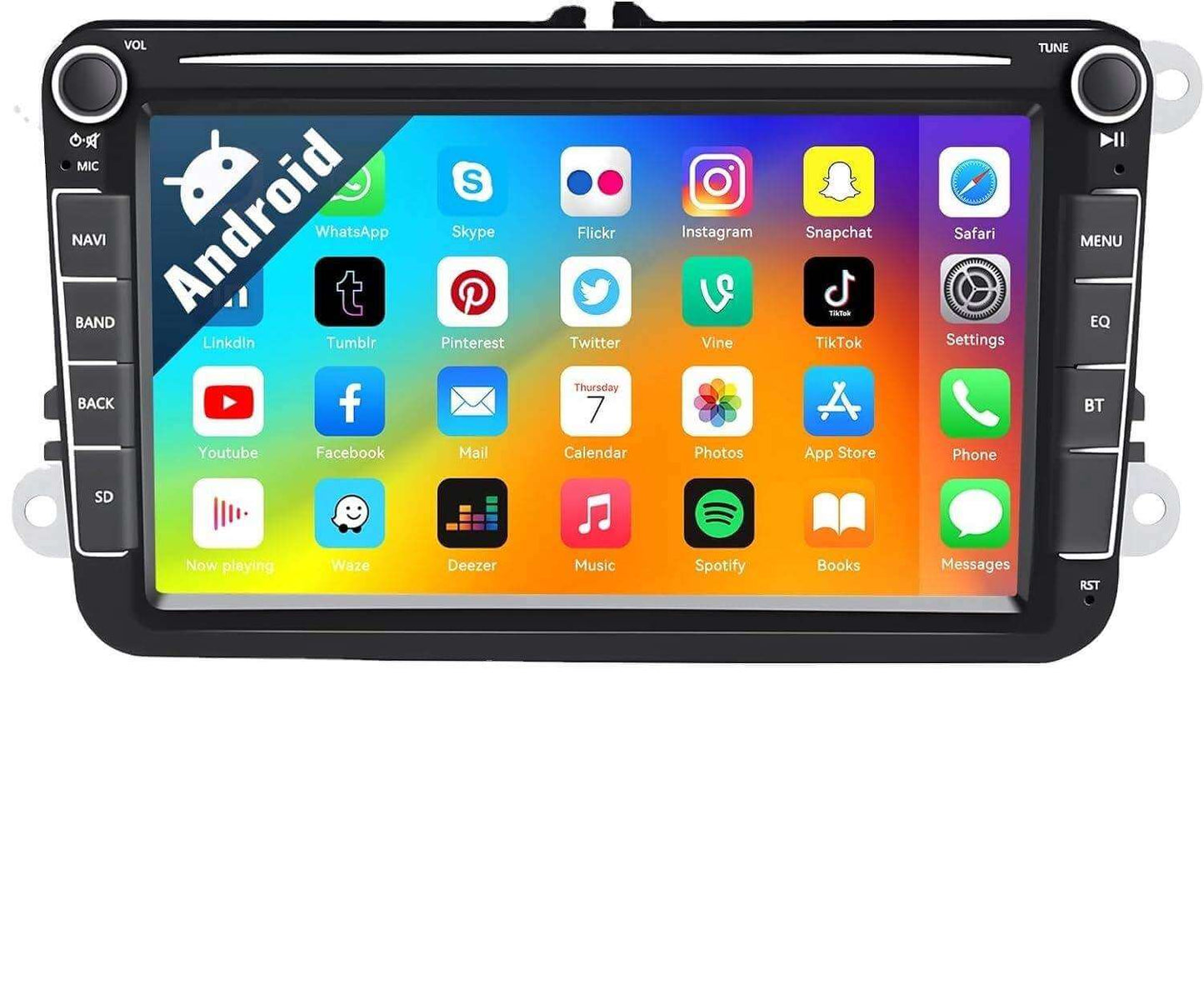 BELOAUTO Volkswagen 8" Android Car Radio - OEM Style, CAN-Bus Integration & Steering Control