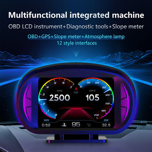 BELOAUTO 3.5" Universal Car HUD - OBD2+GPS+Slope Meter, Speed Alarm | Commercial Grade