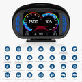 BELOAUTO 3.5" Universal Car HUD - OBD2+GPS+Slope Meter, Speed Alarm | Commercial Grade