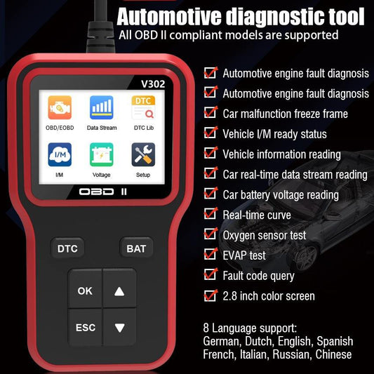 BELOAUTO V302 OBD2 Diagnostic Scanner Tool - Multiple real-time data, Engine Fault Diagnostic | Bulk Wholesale