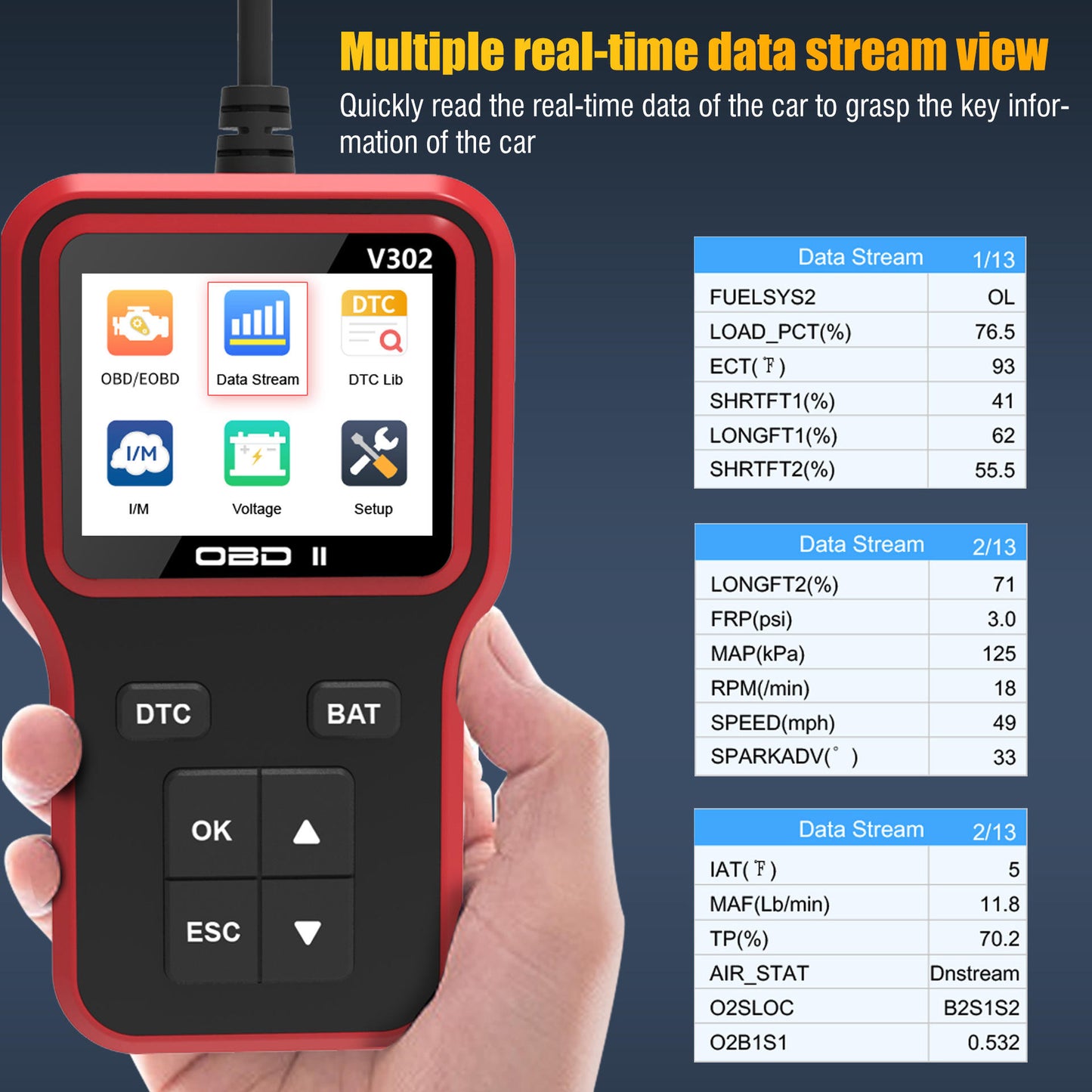 BELOAUTO V302 OBD2 Diagnostic Scanner Tool - Multiple real-time data, Engine Fault Diagnostic | Bulk Wholesale