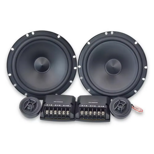 BELOAUTO 6.5" 180W 2-Way Component Speaker Set - Black Aluminum Frame, Upgrade Tweeters | Car Audio Wholesale