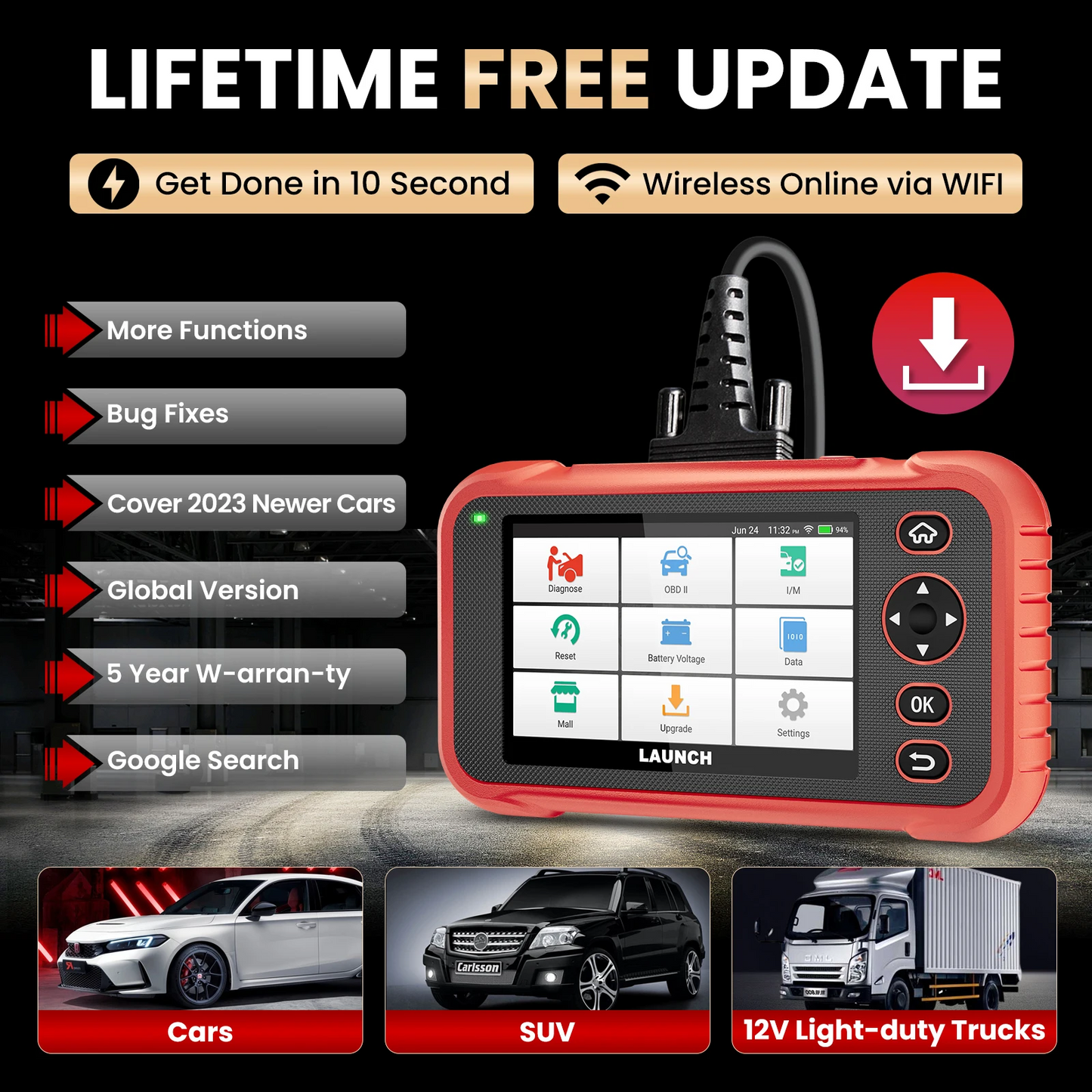 BELOAUTO CRP123i V2.0 Full System OBD2 Diagnostic Scanner Tool - Auto VIN Scan, 4 In 1 Data Stream | Bulk Wholesale