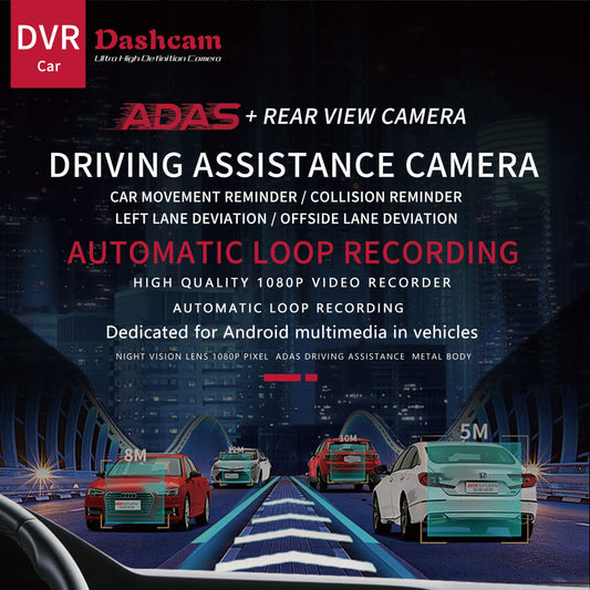 BELOAUTO 1080P ADAS Dash Cam Front & Rear - Collision Warning, Lane Departure & Night Vision