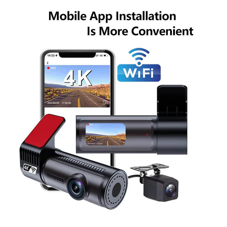 BELOAUTO 4K+1080P 1.47"IPS WiFi Dash Cam - Dual Recording, Loop Recording, Parking Mode & App Control