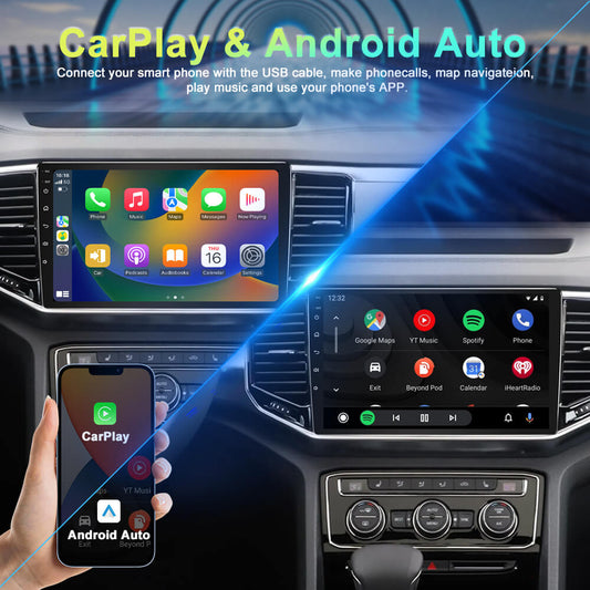 BELOAUTO Universal 7" IPS Car Stereo - Wireless CarPlay/AA, FM Radio & Android 13. Hotspot-Ready WiFi Version