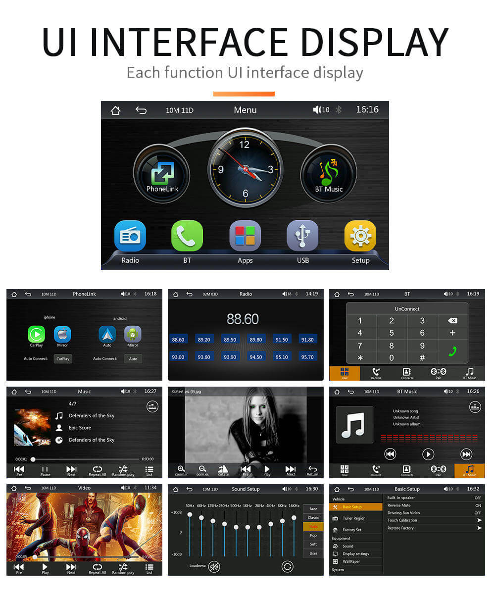 BELOAUTO 7" Portable Car Display - Wireless CarPlay/AA, FM Radio & Rear Camera Input for Any Car