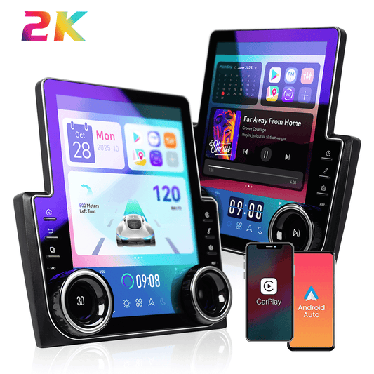 BELOAUTO Diamond 9.7" 2K Vertical Android Stereo - DSP Audio, 4G LTE & Active Cooling with Wireless CarPlay