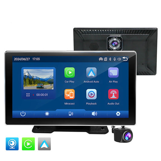BELOAUTO 9" 2K Smart DVR Display - Dual Recording, Wireless CarPlay/AA & Reverse Camera in One Unit