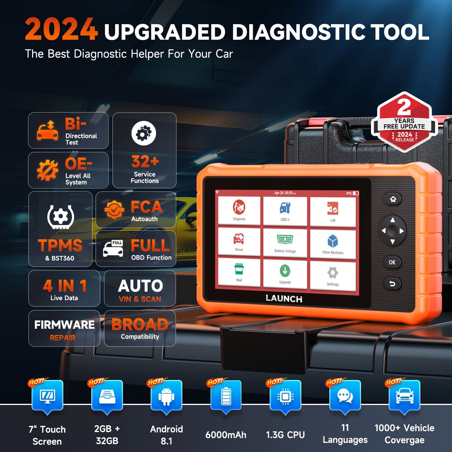 BELOAUTO CRP919C Lite 2025 Full System OBD2 Scanner Diagnostic Tool - Universal All Cars, Bi-directional Contron | Bulk Wholesale