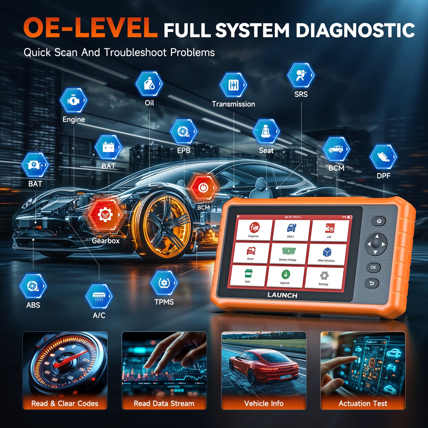 BELOAUTO CRP919C Lite 2025 Full System OBD2 Scanner Diagnostic Tool - Universal All Cars, Bi-directional Contron | Bulk Wholesale