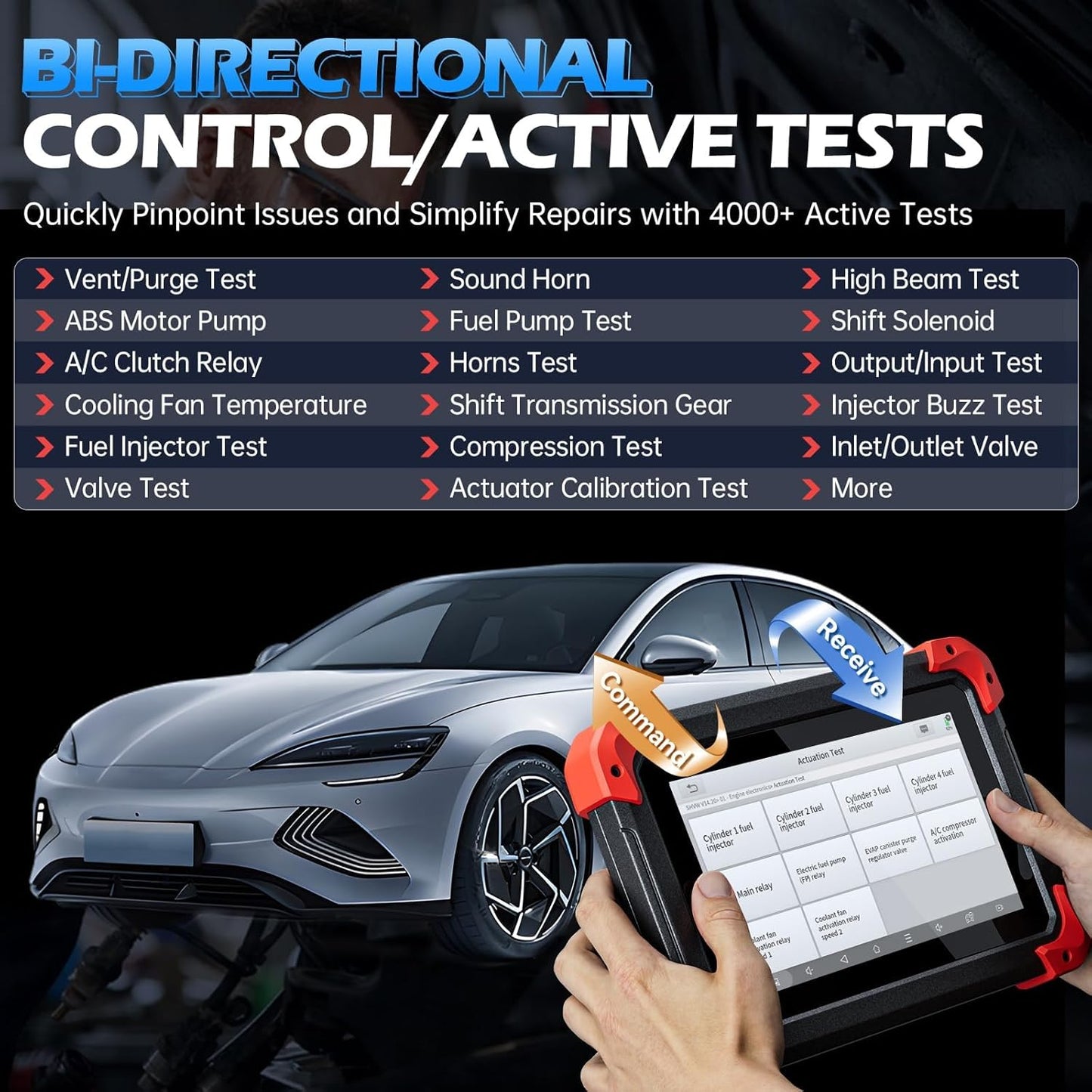 BELOAUTO D7 Full System OBD2 Diagnostic Scanner Tool - Crank Sensor Relearn, Bi-Directional Scan | Bulk Wholesale