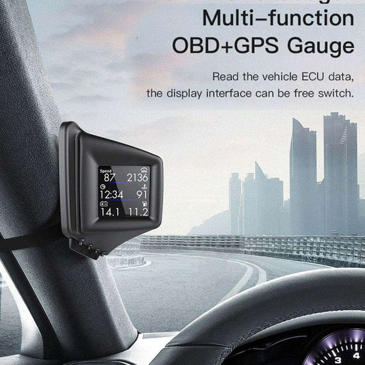 BELOAUTO OBD+GPS Car HUD Speedometer - Real-Time Digital Gauges, A Variety of Installation