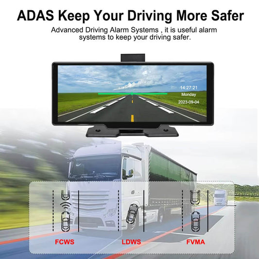 BELOAUTO 4K Split Screen Portable Display 10.26" - DVR Recording, Dual-Zone View | Commercial Vehicle Kit