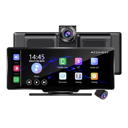 BELOAUTO 4K Split Screen Portable Display 10.26" - DVR Recording, Dual-Zone View | Commercial Vehicle Kit