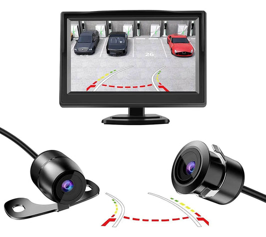 BELOAUTO CCD Reverse Camera with Dynamic Trajectory - 170° Wide Angle, IP68 & Parking Guidelines