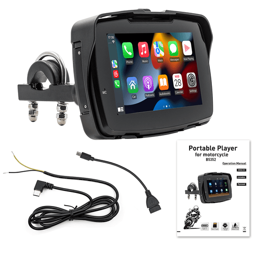 BELOAUTO 5" IP65 Waterproof Motorcycle CarPlay Display - Dual Bluetooth, Anti-Glare |B2B Wholesale