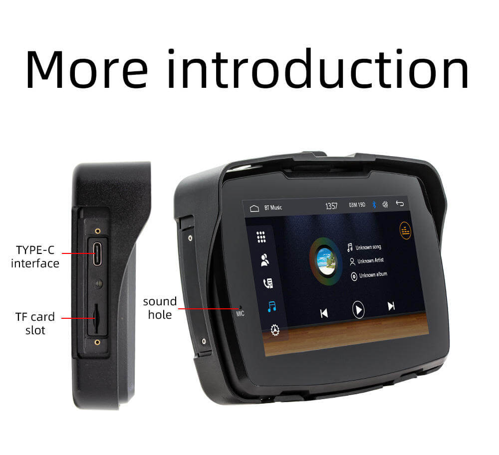 BELOAUTO 5" IP65 Waterproof Motorcycle CarPlay Display - Dual Bluetooth, Anti-Glare |B2B Wholesale