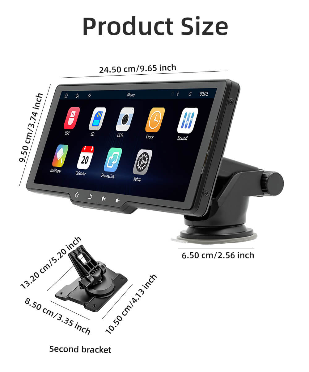 BELOAUTO 10.26" Portable CarPlay Display with Buttons - Plug & Play, HD Touchscreen | B2B Wholesale